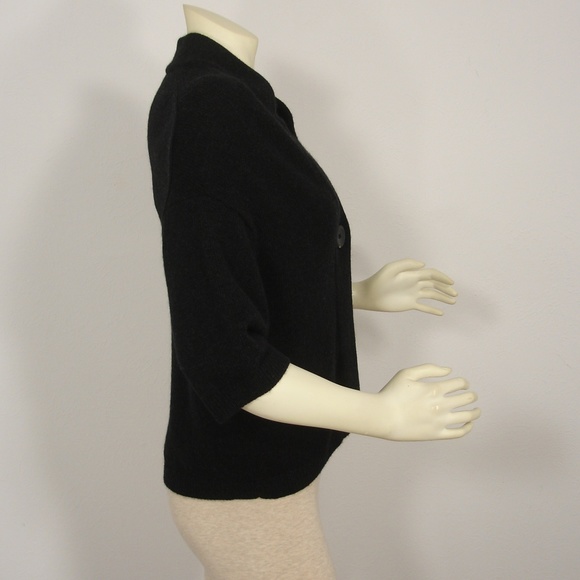 VINCE BLACK ALPACA WOOL CASHMERE BLEND CARDIGAN L - Picture 2 of 8